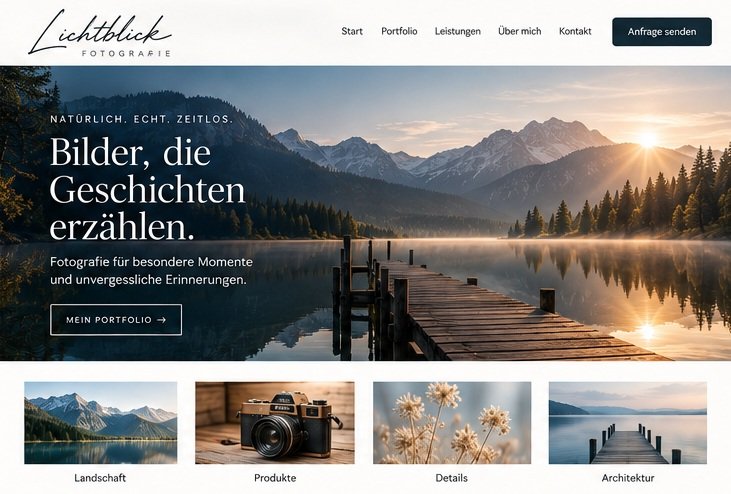 mockup homepage fotographer